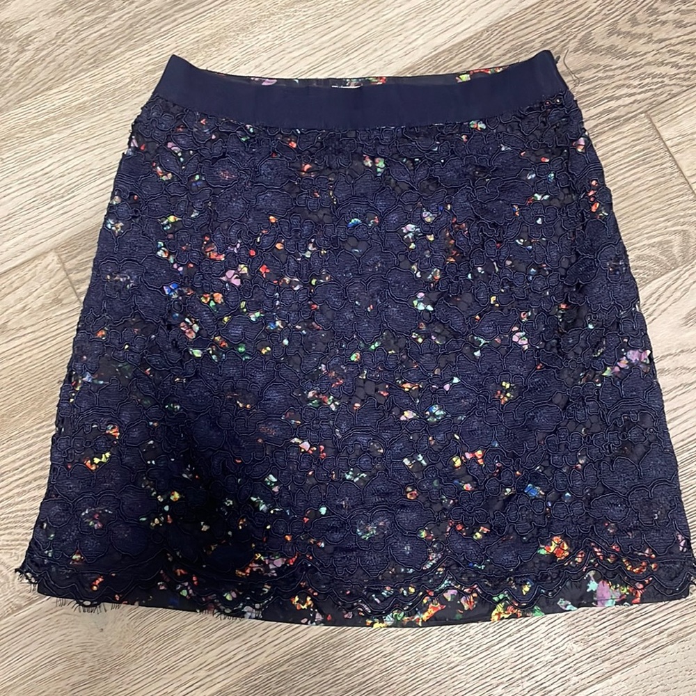 Shoshanna Lace Overlay Mini Skirt